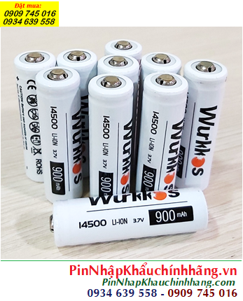 WƯKKOS 14500-AA900mAh, Pin sạc Lithium Li-ion 3.7v WƯKKOS 14500 (900mAh) chính hãng